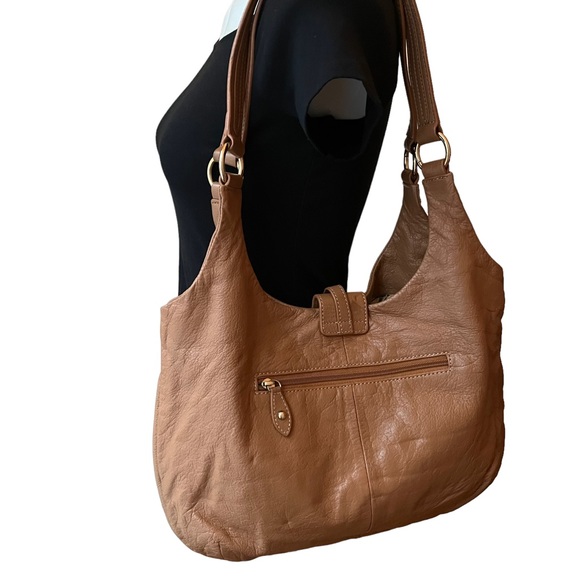 Barr + Barr New York Tan Leather Shoulder Bag - Picture 2 of 16